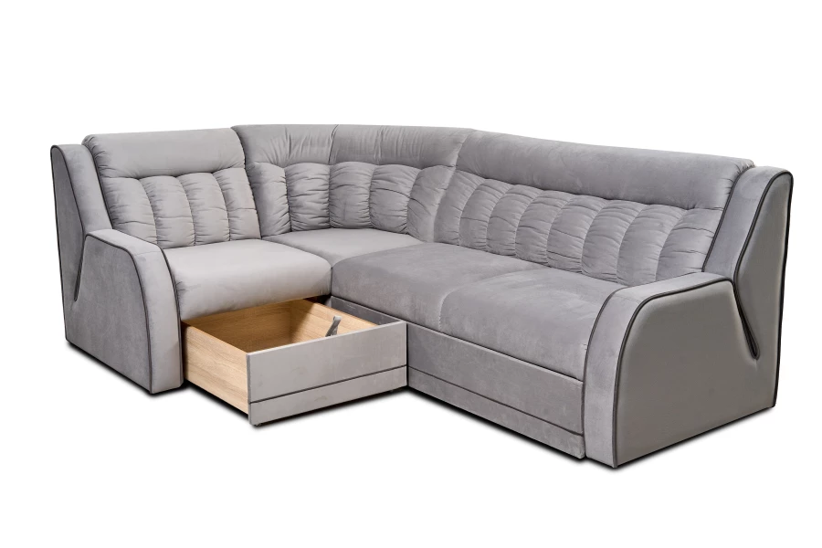 Угловой диван-кровать Блистер 2, серый, 259х183х97 см (изображение №8)