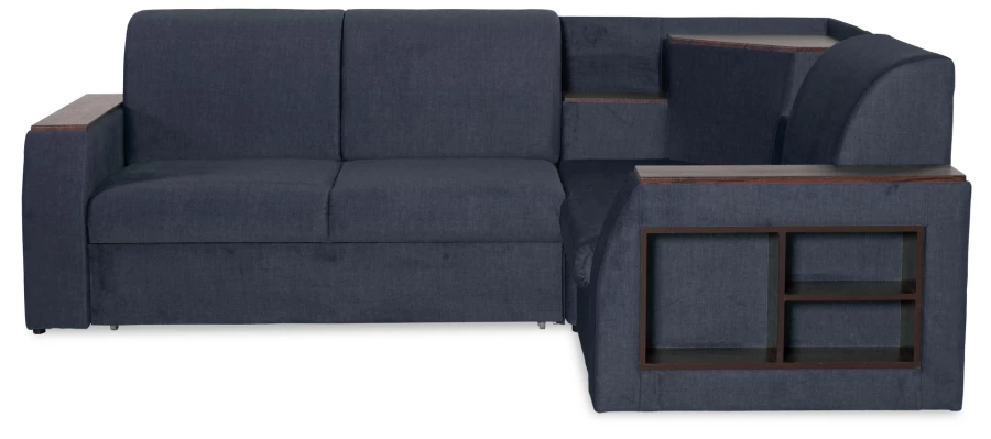Угловой диван-кровать Сенатор, темно-синий, 260х187х92 см (изображение №1)