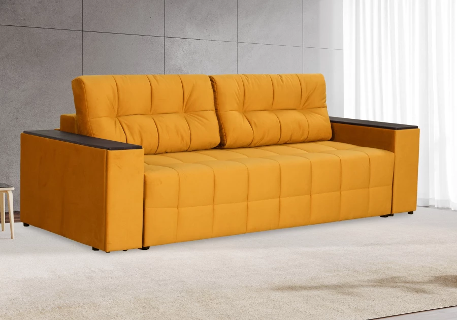 Диван-кровать Элегант, темно-желтый, 253х106х99 см (изображение №2)