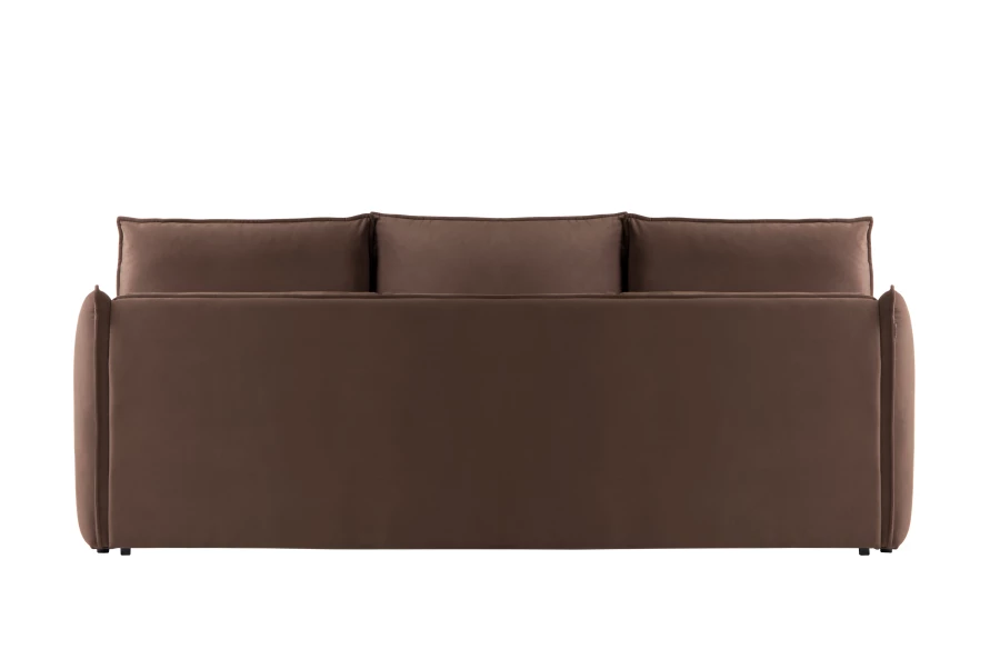 Диван-кровать Френк , велюровый, раскладной, темно-коричневый, 255х121х95 см (изображение №4)