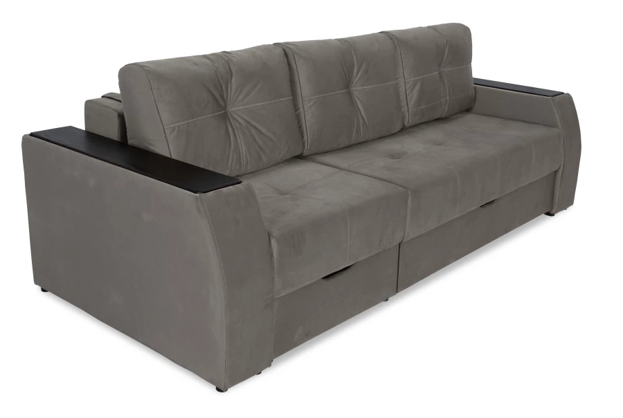 Прямой диван-кровать Спинер, раскладной, серый, 256х108х90 см (изображение №7)