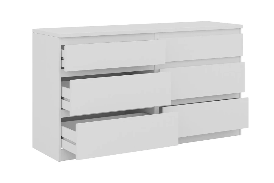 Комод 6 ящиков Кастор - аналог IKEA KULLEN,129х39х71,белый (изображение №2)