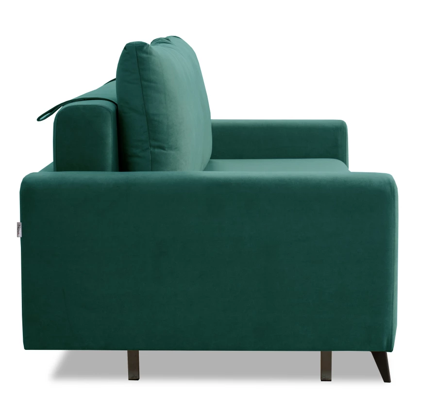 Диван-кровать Халиф велюровый, механизм Еврокнижка, бирюзовый, 241х105х98 см (изображение №4)