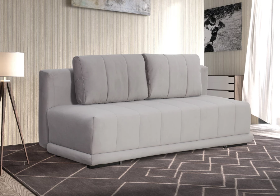 Диван-кровать Флорида, велюровый, светло-серый, 201х90х90 см (изображение №11)
