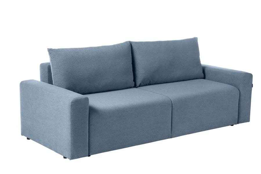 Диван-кровать Халиф 2, велюровый, раскладной, темно голубой шенилл с мелким букле, 241х102х92 см (изображение №6)