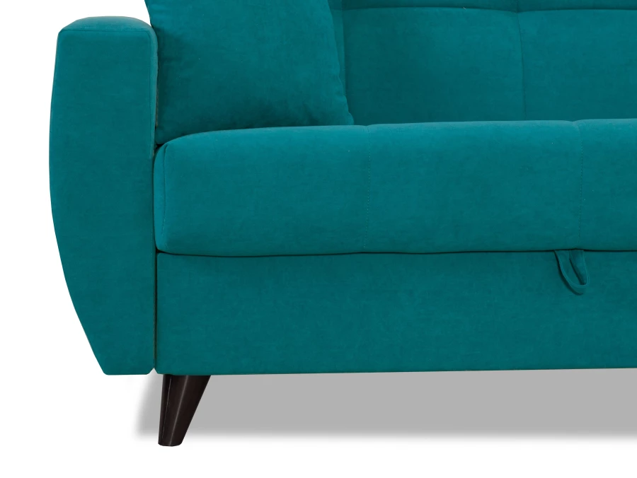 Диван-кровать Бетти 2, велюровый, раскладной, темно-голубой,  236х88х96 см (изображение №8)