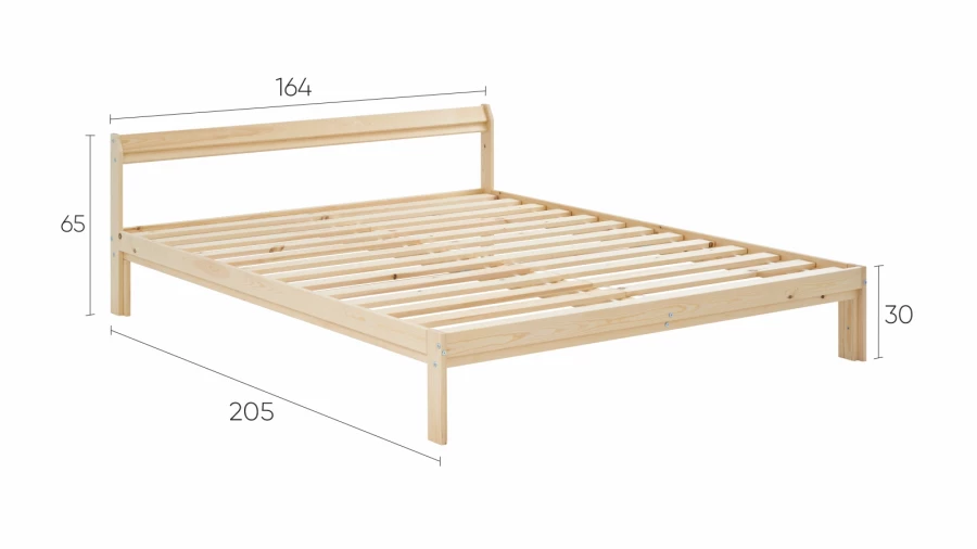 Кровать - аналог IKEA IDANAS/IDANÄS/РЫТЫВ/ИКЕА 160х200 см, под беленый дуб (изображение №5)