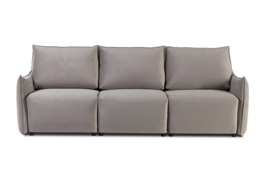 Диван-кровать Френк , велюровый, раскладной, светло-серый, 255х121х95 см (изображение №3)