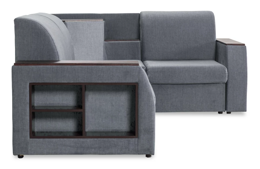 Угловой диван-кровать Сенатор, серый, 260х187х92 см (изображение №3)