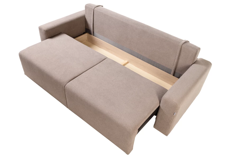 Диван-кровать Халиф 2, велюровый, раскладной, какао шенилл с мелким букле, 241х102х92 см (изображение №7)