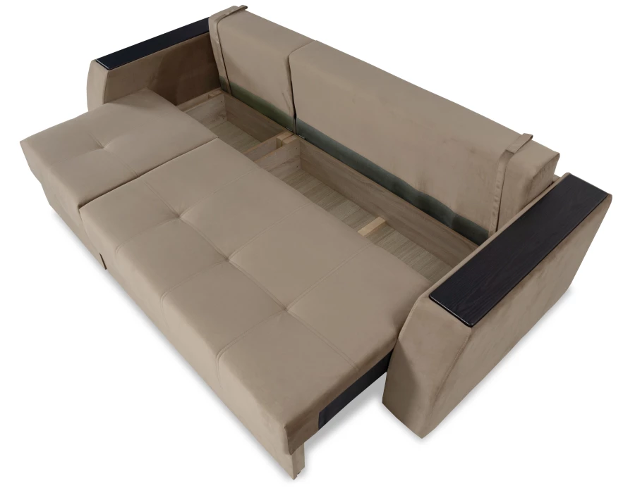 Прямой диван-кровать Спинер, раскладной, какао, 256х108х90 см (изображение №11)
