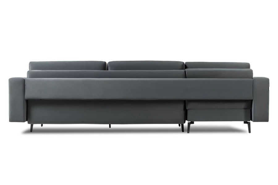 Диван-кровать Тенериф 1, велюровый, раскладной, графитовый велюр, 315х157х70 см (изображение №6)