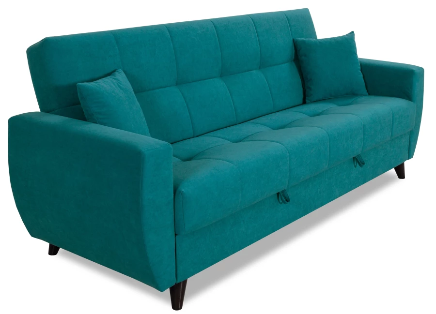 Диван-кровать Бетти 2, велюровый, раскладной, темно-голубой,  236х88х96 см (изображение №2)