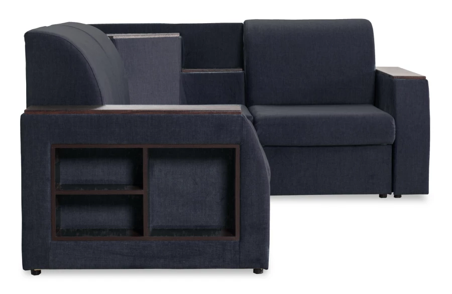 Угловой диван-кровать Сенатор, темно-синий, 260х187х92 см (изображение №2)