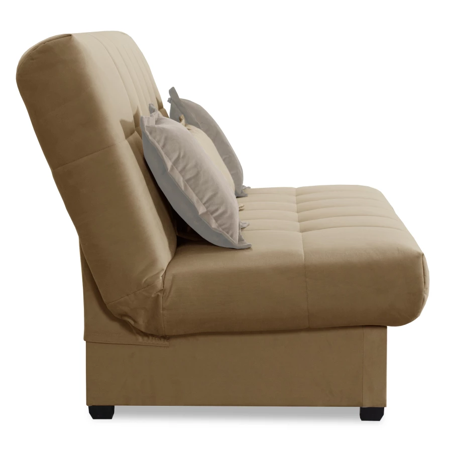 Прямой диван-кровать Аккорд, велюровый, раскладной, какао, 192х100х95 см (изображение №12)