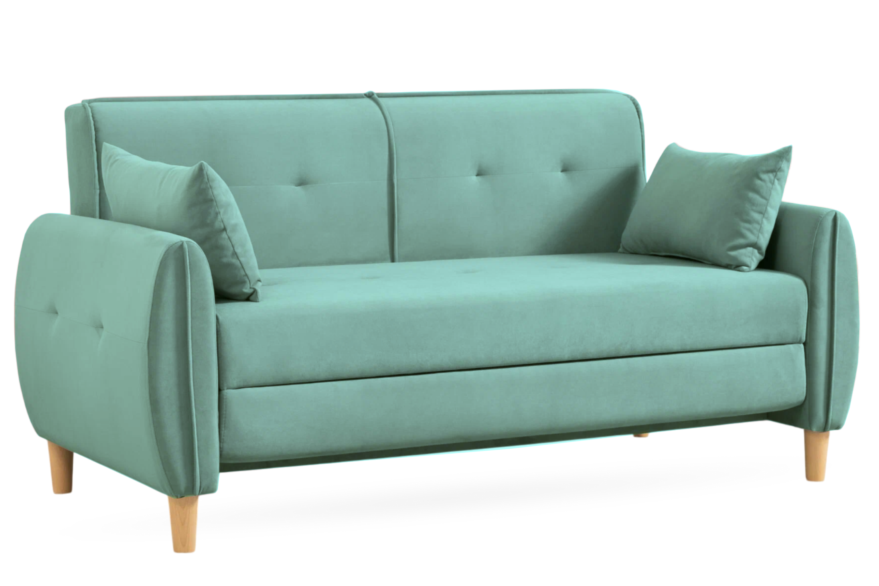 Диван-кровать раскладной Тога, фисташковый велюр, 170х92х82 см