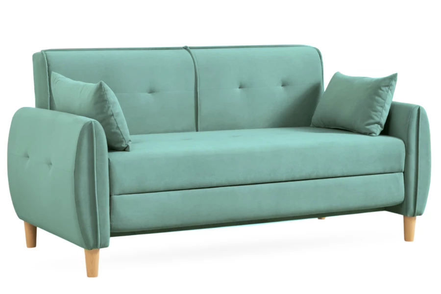 Диван-кровать раскладной Тога, фисташковый велюр, 170х92х82 см (изображение №1)