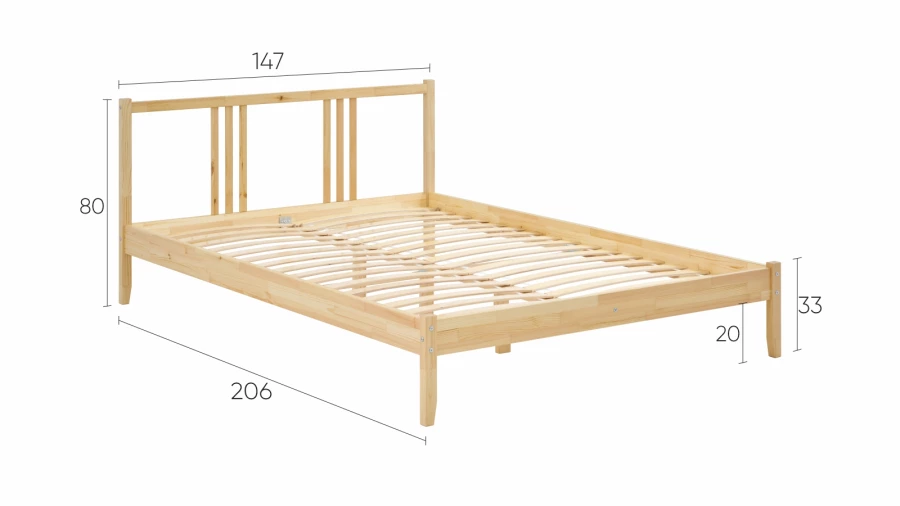 Кровать - аналог IKEA IDANAS/IDANÄS/УСКАР/ИКЕА 140х200 см, лак (изображение №5)