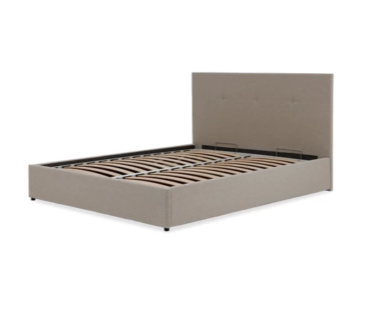 Кровать BuyRelax (велюр), с ПМ, 160х200 см, бежевый (изображение №4)