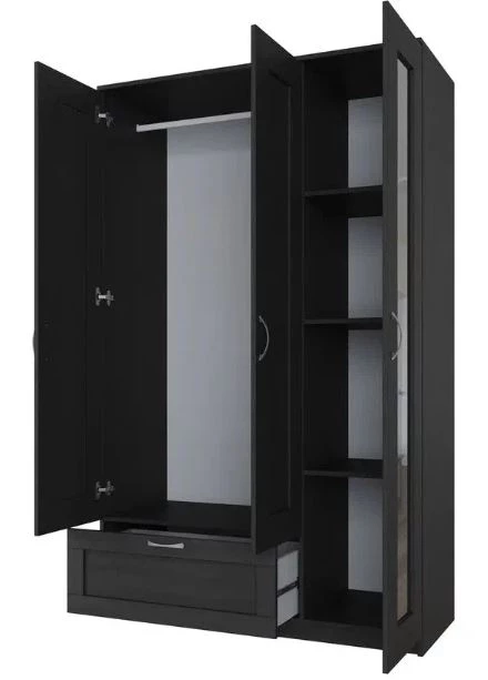Шкаф комбинированный 3 двери и 1 ящик СИРИУС - аналог IKEA BRIMNES, Дуб Венге (изображение №3)