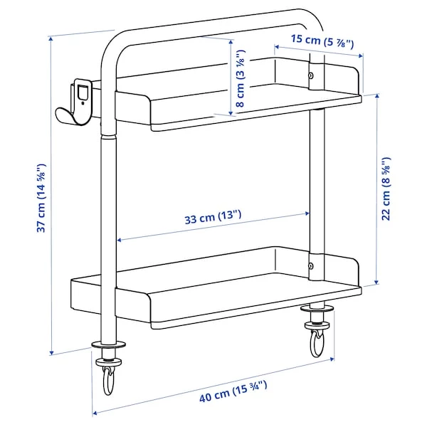 Письменный стол с регулировкой высоты - IKEA RELATERA/РЕЛАТЕРА ИКЕА, белый/зеленый (изображение №8)