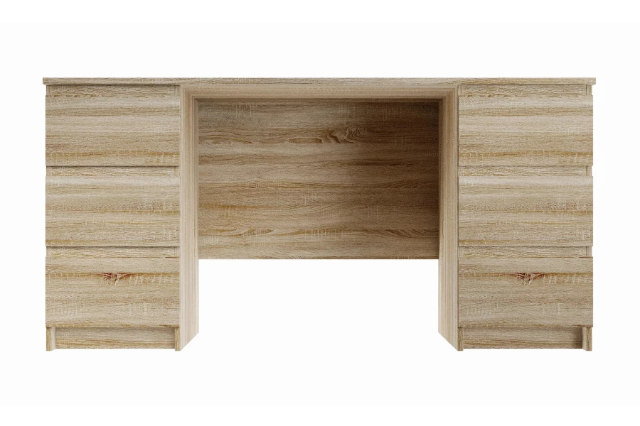Письменный стол с 6 ящиками Кастор - аналог IKEA KULLEN,151х65х75,сонома (изображение №3)