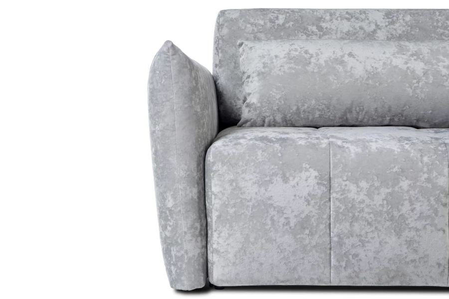 Диван-кровать Таип 2, велюровый, раскладной, светло-серый велюр, 235х128х86 см (изображение №3)