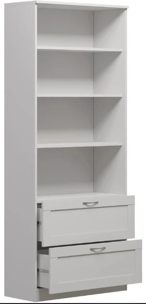 Стеллаж 4 полки 2 ящика СИРИУС - аналог IKEA BRIMNES, 78х190 см, белый (изображение №3)