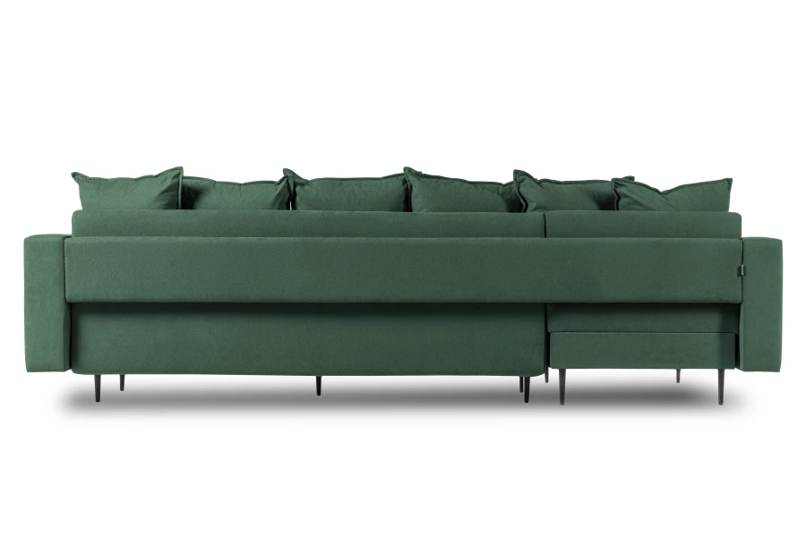 Диван-кровать Тенериф 3 прямой, велюровый, раскладной, зеленый, 312х157х90 см. (изображение №7)