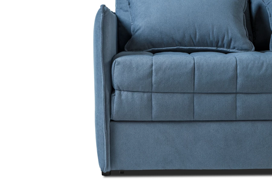 Диван-кровать Панда, велюровый, раскладной, синий, 145х101х100 см (изображение №3)