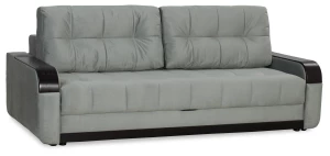 Диван-кровать Татьяна 5 БД Optima велюровый, раскладной, с ящиком для белья, механизм Еврокнижка, серый велюр, 234х117х100см