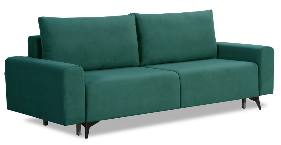 Диван-кровать Халиф велюровый, механизм Еврокнижка, бирюзовый, 241х105х98 см (изображение №3)