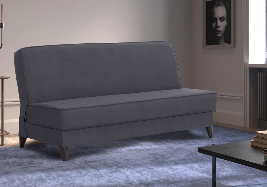 Прямой диван Наварра 2, темно серый с мелкими разводами 187х87х90 см (изображение №10)