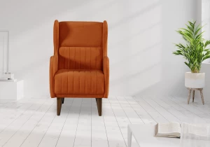 Второе фото. Кресло мягкое Градара, велюр, анатомическое, терракотовый, 66х84х102 см