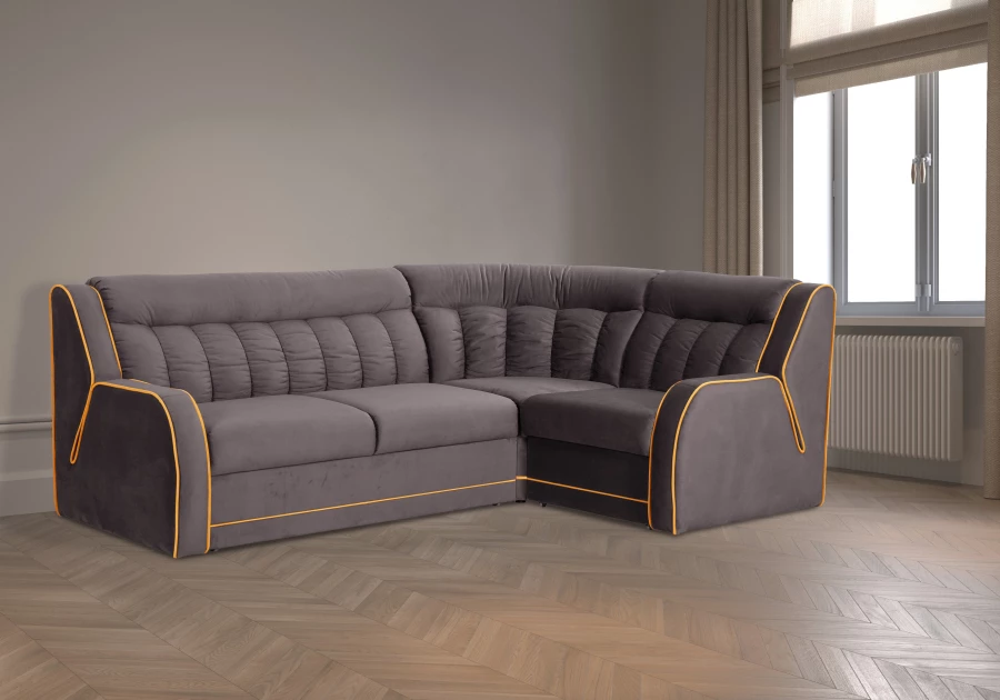 Угловой диван-кровать Блистер 2, песочно-серый, 259х183х97 см (изображение №11)