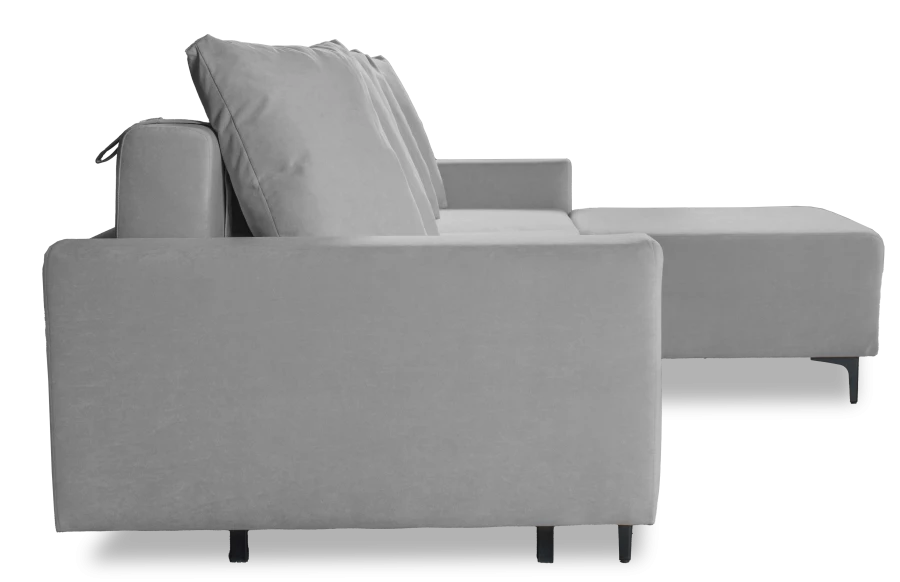 Угловой диван-кровать Халиф, светло серый велюр 261х102х96 см (изображение №4)