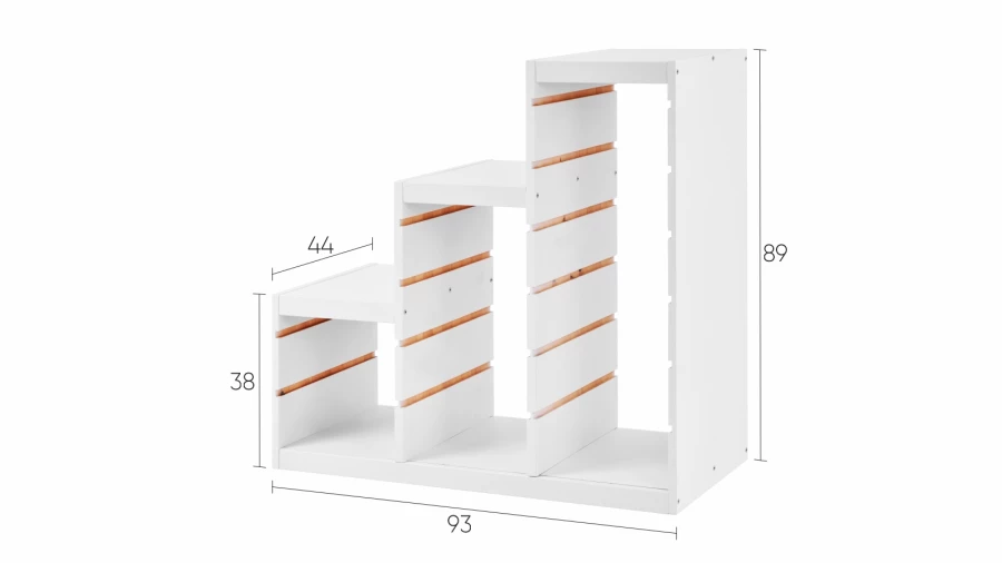 Каркас стеллажа - аналог IKEA TROFAST/ТРУФАСТ/СЫНОД, 94x91x44см,  белый (изображение №6)