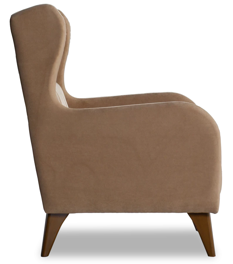 Кресло мягкое Градара, велюр, анатомическое, бежево-коричневый, 66х84х102 см (изображение №4)