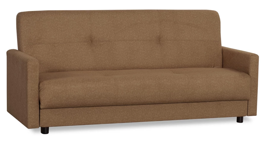 Диван-кровать Квин, раскладной, с ящиком для белья,  коричневый-велюр, 216х84х85 см (изображение №3)