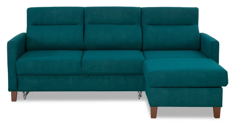 Диван-кровать Марсель со спальным местом синий с мелкими разводами 228х160х97 см (изображение №1)