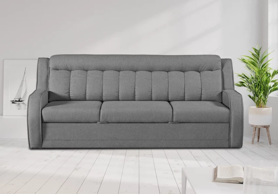 Прямой диван-кровать Блистер, раскладной, серый 231х96х96 см (изображение №11)