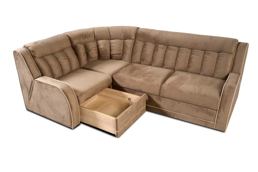 Угловой диван-кровать Блистер 2, какао, 259х183х97 см (изображение №3)