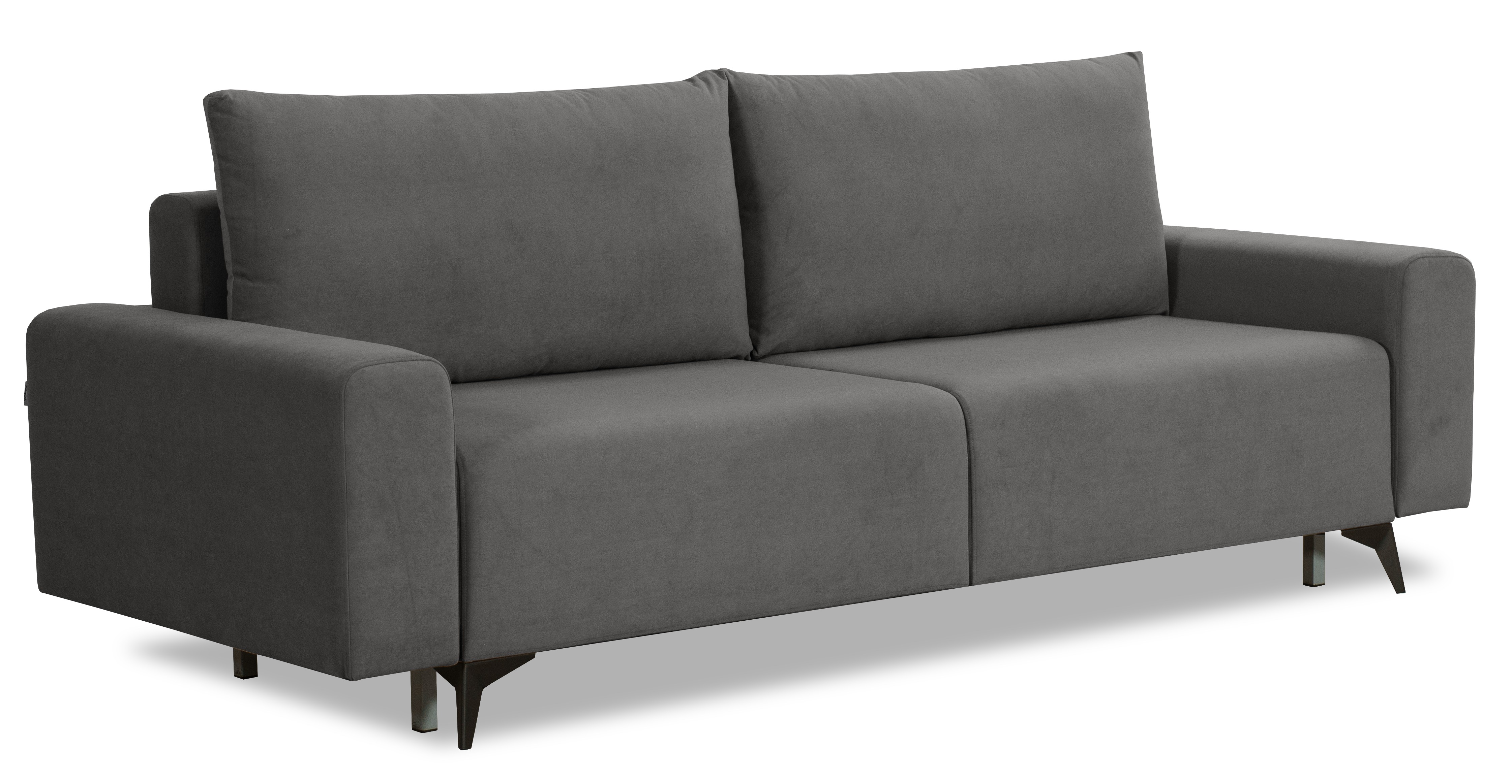 Диван-кровать Халиф, велюровый, серый, 241х105х98 см