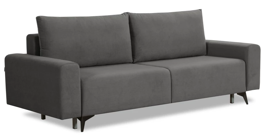 Диван-кровать Халиф, велюровый, серый, 241х105х98 см (изображение №1)