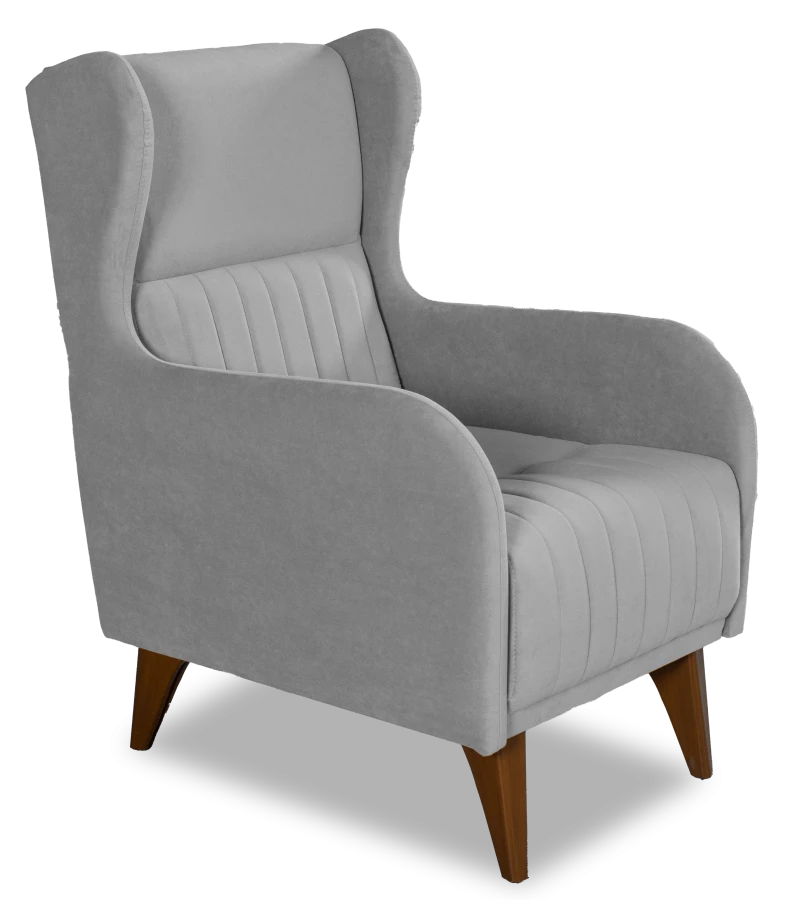 Кресло мягкое Градара, велюр, анатомическое, светло-серый,  66х84х102 см (изображение №2)