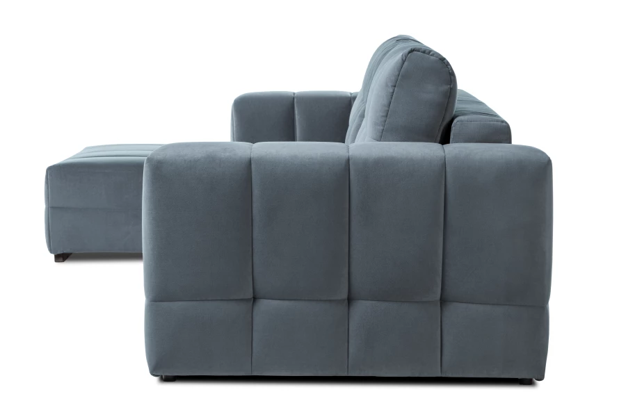 Диван-кровать Реал 2, велюровый, раскладной, серый велюр, 350х180х90 см (изображение №5)