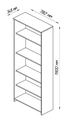 Стеллаж 5 полок СИРИУС - аналог IKEA BRIMNES, 78х190 см, белый (изображение №3)