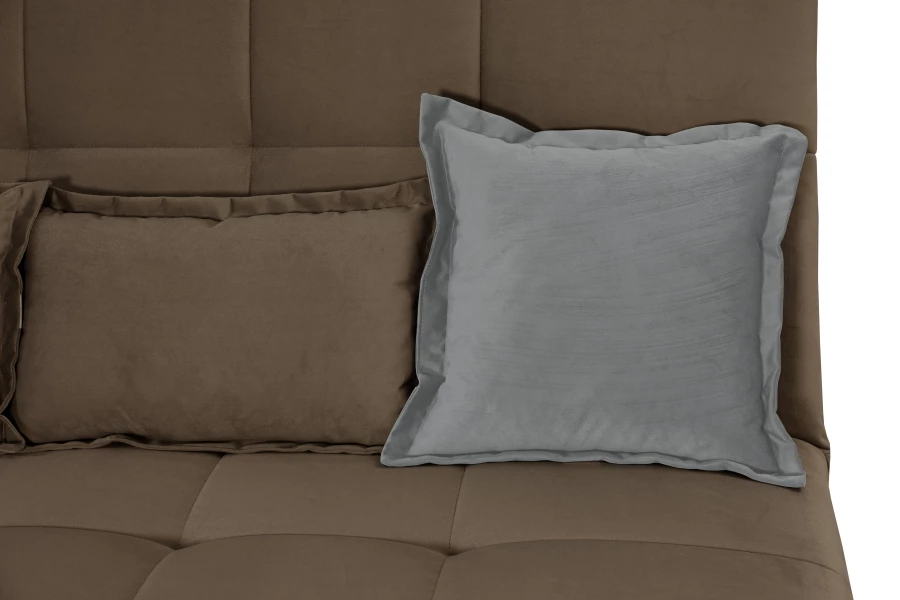 Прямой диван-кровать Аккорд велюровый, раскладной, песочно-серый, 192х100х95 см (изображение №12)