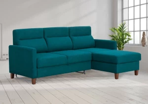 Второе фото. Диван-кровать Марсель со спальным местом синий с мелкими разводами 228х160х97 см