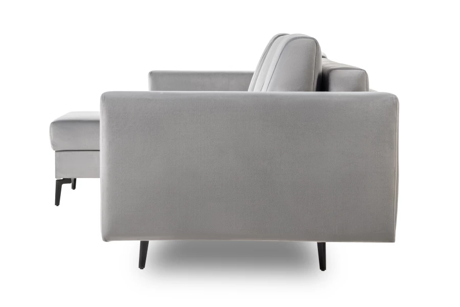 Диван-кровать Тенериф 1, велюровый, раскладной серый велюр, 315х157х70 см (изображение №5)